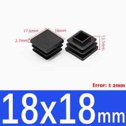 10x10mm~100x100mm Black Plastic Square End Caps Blanking Plugs Rectangle Tube Pipe Inserts Plug Table Chair Furniture Foot Cover