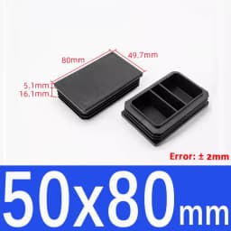 10x10mm~100x100mm Black Plastic Square End Caps Blanking Plugs Rectangle Tube Pipe Inserts Plug Table Chair Furniture Foot Cover