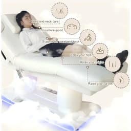 Heated 4 Motor Folding Massage Bed With Height Adjustable Metal Frame Synthetic Leather Upholstery For Spa Salon Therapy