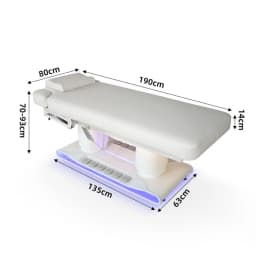 Heated 4 Motor Folding Massage Bed With Height Adjustable Metal Frame Synthetic Leather Upholstery For Spa Salon Therapy