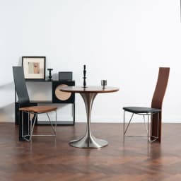 Tulip Round Table for Home Dining, Stainless Steel Commercial Coffee Table for Cafe Restaurant, Balcony Accent Desk for Bistro