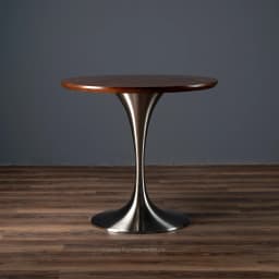 Tulip Round Table for Home Dining, Stainless Steel Commercial Coffee Table for Cafe Restaurant, Balcony Accent Desk for Bistro