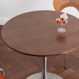 Tulip Round Table for Home Dining, Stainless Steel Commercial Coffee Table for Cafe Restaurant, Balcony Accent Desk for Bistro