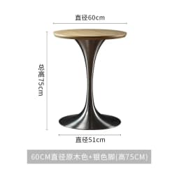 Tulip Round Table for Home Dining, Stainless Steel Commercial Coffee Table for Cafe Restaurant, Balcony Accent Desk for Bistro