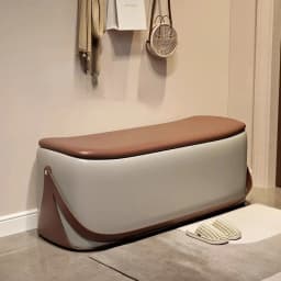 Ottoman With Storage Home Furniture Leather Shoe Changing Stool Light Luxury And High-end Storage Bench Portable Stools