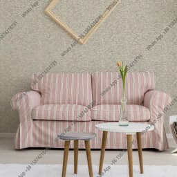 American retro French pastoral red striped removable and washable fabric small apartment living room bedroom triple double sofa