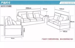 American retro French pastoral red striped removable and washable fabric small apartment living room bedroom triple double sofa