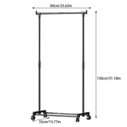 Shoe and hat integrated storage rack single and double pole clothes rack with wheels multi-layer clothing &hat rack Garment Rack