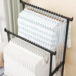 Shoe and hat integrated storage rack single and double pole clothes rack with wheels multi-layer clothing &hat rack Garment Rack