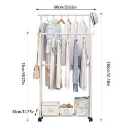 Shoe and hat integrated storage rack single and double pole clothes rack with wheels multi-layer clothing &hat rack Garment Rack