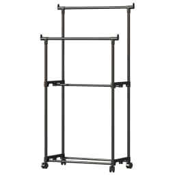 Shoe and hat integrated storage rack single and double pole clothes rack with wheels multi-layer clothing &hat rack Garment Rack
