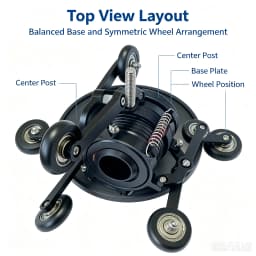 Centering Guide Wheel Kit for Pipeline Inspection Camera, Protective Guide Wheel Set to Stabilize Probe in Drain Sewer Pipe