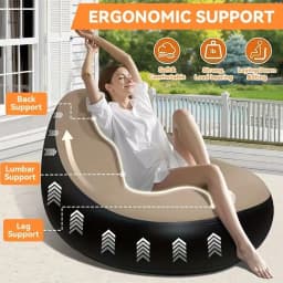 Lazy Couch Sofas Inflatable Foldable Recliner Outdoor Sofa Bed with Stirrups Comfortable Combination Flocked Velvet Sofa Chair
