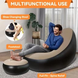 Lazy Couch Sofas Inflatable Foldable Recliner Outdoor Sofa Bed with Stirrups Comfortable Combination Flocked Velvet Sofa Chair