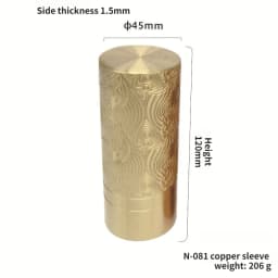 2pcs Carved Copper Sleeves Modern Furniture Hardware Accessories New Chinese Style Mahogany Chairs Leg Stools Brass Foot Sleeves