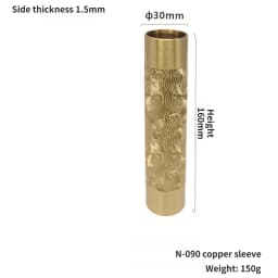 2pcs Carved Copper Sleeves Modern Furniture Hardware Accessories New Chinese Style Mahogany Chairs Leg Stools Brass Foot Sleeves