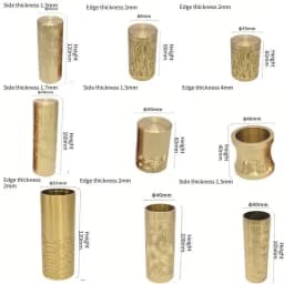 2pcs Carved Copper Sleeves Modern Furniture Hardware Accessories New Chinese Style Mahogany Chairs Leg Stools Brass Foot Sleeves