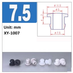 4.5mm~30mm White Silicone Rubber Snap-on Hollow Hole Plug Coil Inverted Buckle Through-hole Protective Plug