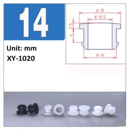 4.5mm~30mm White Silicone Rubber Snap-on Hollow Hole Plug Coil Inverted Buckle Through-hole Protective Plug