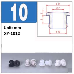 4.5mm~30mm White Silicone Rubber Snap-on Hollow Hole Plug Coil Inverted Buckle Through-hole Protective Plug