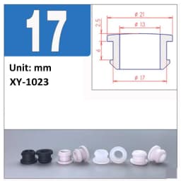4.5mm~30mm White Silicone Rubber Snap-on Hollow Hole Plug Coil Inverted Buckle Through-hole Protective Plug