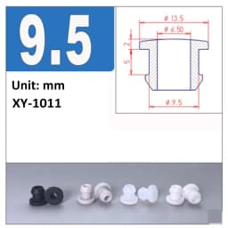 4.5mm~30mm White Silicone Rubber Snap-on Hollow Hole Plug Coil Inverted Buckle Through-hole Protective Plug