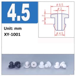4.5mm~30mm White Silicone Rubber Snap-on Hollow Hole Plug Coil Inverted Buckle Through-hole Protective Plug