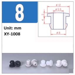4.5mm~30mm White Silicone Rubber Snap-on Hollow Hole Plug Coil Inverted Buckle Through-hole Protective Plug
