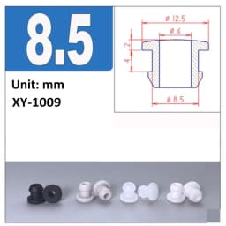 4.5mm~30mm White Silicone Rubber Snap-on Hollow Hole Plug Coil Inverted Buckle Through-hole Protective Plug