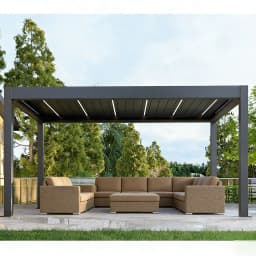 Outdoor easy to install aluminum alloy pavilion Hurricane Impact Resistant heavy duty Gazebo adjustable blinds rainproof pergola