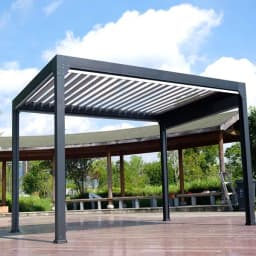 Outdoor easy to install aluminum alloy pavilion Hurricane Impact Resistant heavy duty Gazebo adjustable blinds rainproof pergola