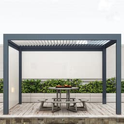 Outdoor easy to install aluminum alloy pavilion Hurricane Impact Resistant heavy duty Gazebo adjustable blinds rainproof pergola