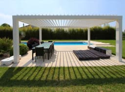 Outdoor easy to install aluminum alloy pavilion Hurricane Impact Resistant heavy duty Gazebo adjustable blinds rainproof pergola