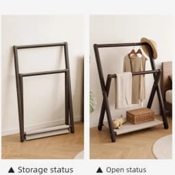 Solid Wood Clothes Racks Foldable Portability Floor Coat Rack Modern Minimalist Clothes Hanger Rack Luxury Rooms Furniture