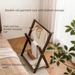 Solid Wood Clothes Racks Foldable Portability Floor Coat Rack Modern Minimalist Clothes Hanger Rack Luxury Rooms Furniture