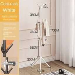 Vertical Bedroom Clothes And Hats Rack - Floor to Floor Coat Hook Tree Branch Shape Holder for Scarf Handbag Storage