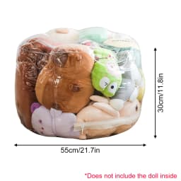 Storage Bag Clear PVC, Large Capacity Sofa Seat Cube Lounger with Zipper, Stuffed Animal Storage Bean Bag Chair Cover Plush Toy