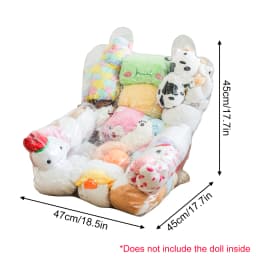 Storage Bag Clear PVC, Large Capacity Sofa Seat Cube Lounger with Zipper, Stuffed Animal Storage Bean Bag Chair Cover Plush Toy