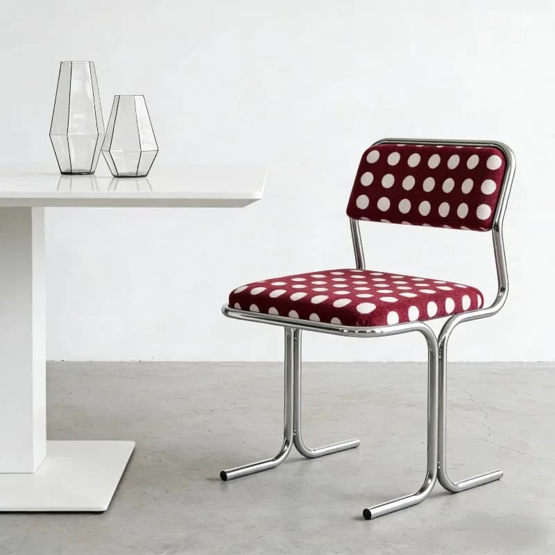 Bauhaus Style Dining Chair Modern Stainless Steel Counter Stool Retro Designer Living Room Chair Creative Kitchen Island Seats