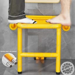 Foldable Wall Mounted Shower Stool Stainless Steel Anti-Slip Bath Chair Portable Safety Bench for Elderly Home Bathroom Use