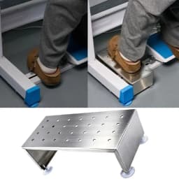 Brushed Finish Sewing Machine Foot Stool Polished Stainless Steel Height Adjustable Foot Rest Holder Ergonomic Design Non Slip
