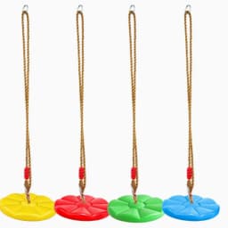 Kids Octagonal Petal Disc Swing Red Blue Thickened Hanging Rocking Swing Indoor Outdoor Sports Play Toy Children Backyard Garden