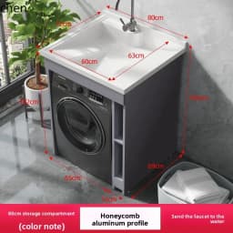 YFY  Dual Washing Machine Integrated Cabinet Combination Washer Dryer Flat Large Sink Basin