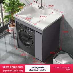 YFY  Dual Washing Machine Integrated Cabinet Combination Washer Dryer Flat Large Sink Basin