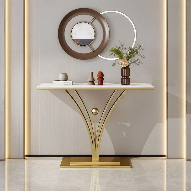 Light Luxury Living Room Entrance Partition Cabinet Entryway Table Modern Simple Stainless Steel Hallway Side Console Tables