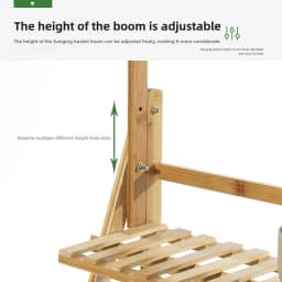 Foldable Wooden Hanging Planter, Thickened Balcony Plant Stand, Vertical Multi-Tier Shelf, Mobile Indoor Flower Pot Organizer