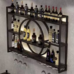 Modern Wall Mount Wine Rack Holder Glass Storage Bar Cabinet Decor Bottle Miniature Wine Rack Cup Holder Bar Cabinet Storage