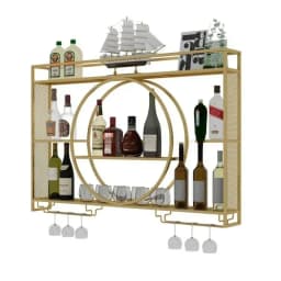 Modern Wall Mount Wine Rack Holder Glass Storage Bar Cabinet Decor Bottle Miniature Wine Rack Cup Holder Bar Cabinet Storage