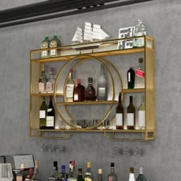 Modern Wall Mount Wine Rack Holder Glass Storage Bar Cabinet Decor Bottle Miniature Wine Rack Cup Holder Bar Cabinet Storage
