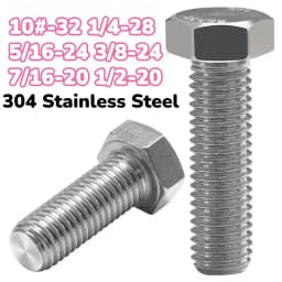 3/16 1/2 10# 1/4 5/16 3/8 7/16 304 Stainless Steel External Outside Hexagon Head Bolt Outer Hex Head Screws